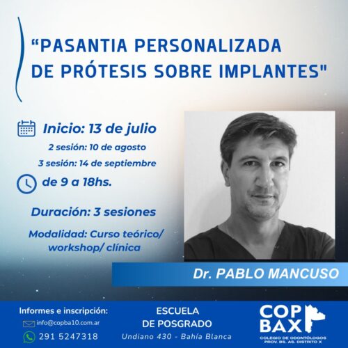 PASANTIA PERSONALIZADA DE PRÓTESIS SOBRE IMPLANTES